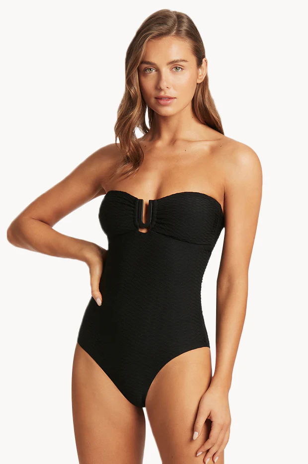 Honeycomb U Bar Bandeau One Piece