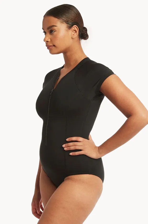 Eco Essentials Zip Front Short Sleeve Sunsuit - Image 3