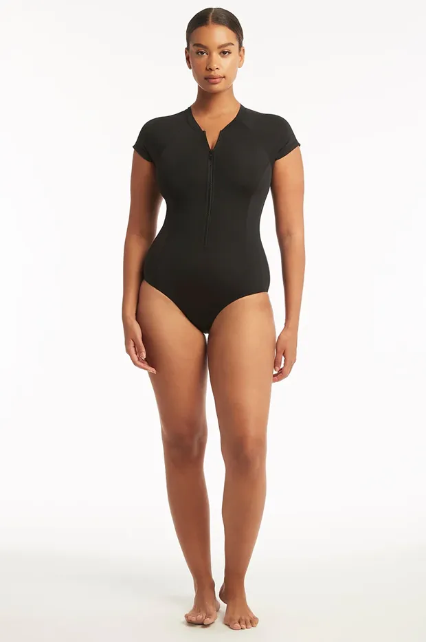 Eco Essentials Zip Front Short Sleeve Sunsuit - Image 5