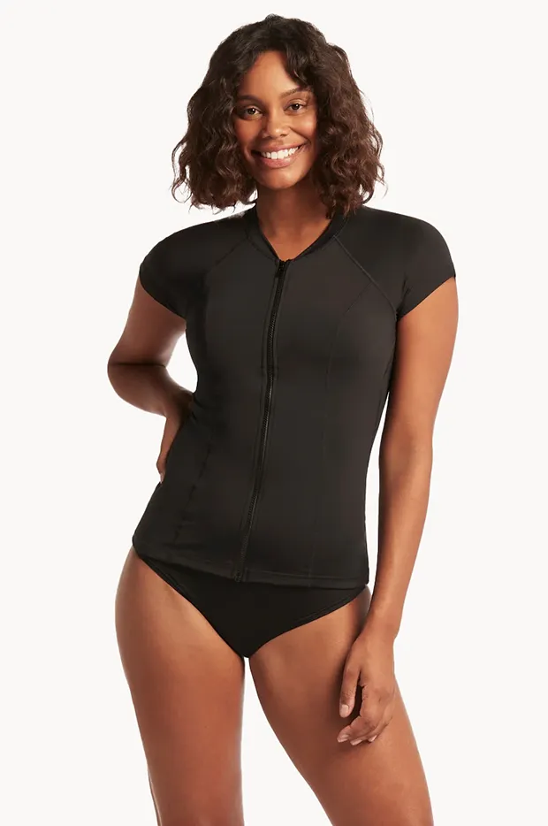 Eco Essentials Zip Front Short Sleeve Suntop - Image 3