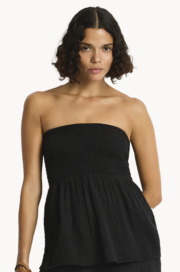 Sunset Shirred Bandeau Top