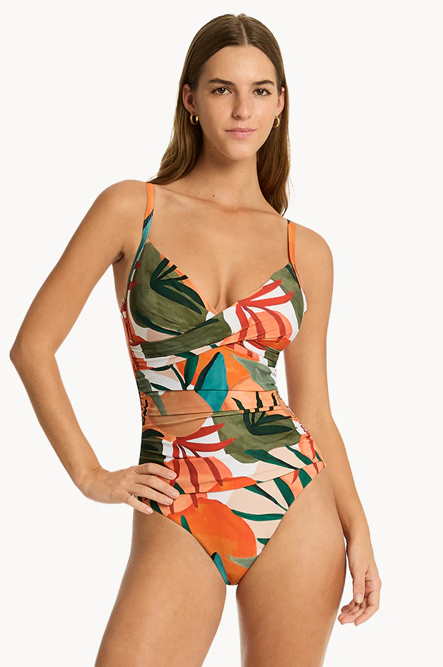 Tropaluxe Cross Front Scoop Back One Piece