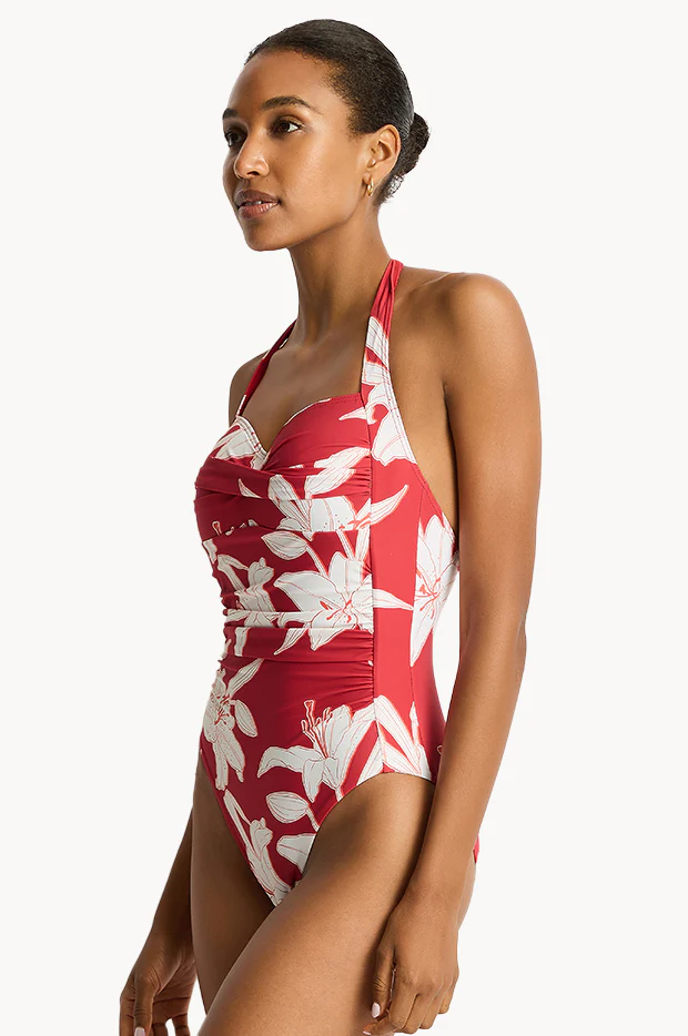 Veridian Twist Front Halter One Piece - Image 3
