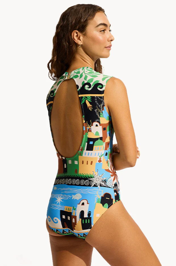Atlantis Cap Sleeve One Piece - Image 2