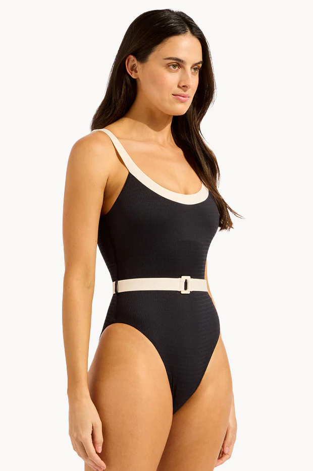 Bandwave Belted Retro Tank One Piece - Image 3