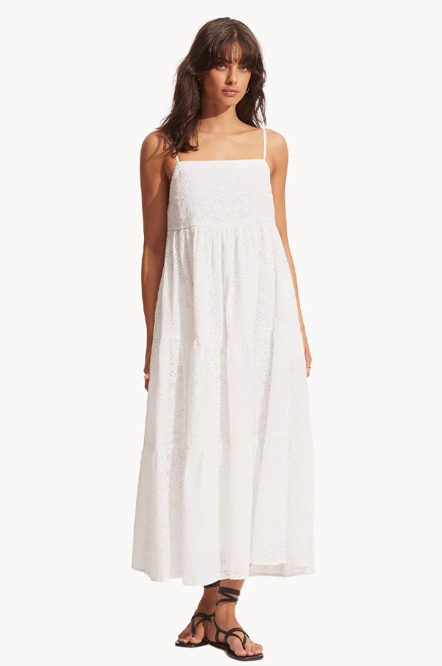 Embroidery Tiered Dress