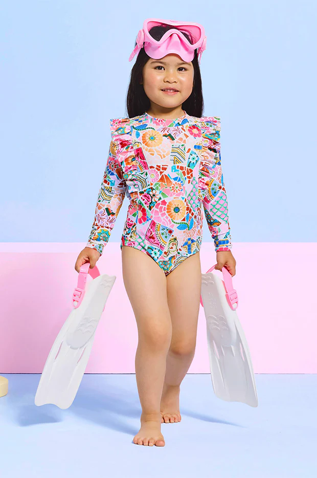 Girls Beach Boheme Frill Sunsuit - Image 4