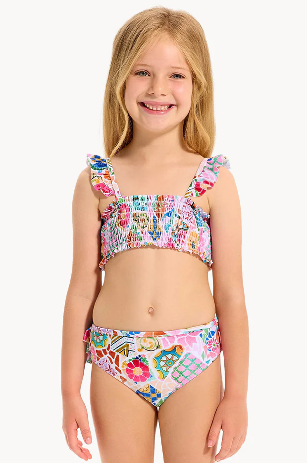 Girls Beach Boheme Shirred Crop Set - Image 2
