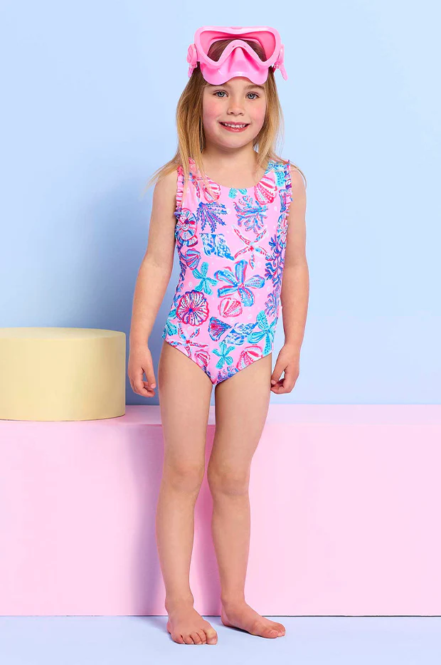 Girls Coral Sea Frill One Piece - Image 4
