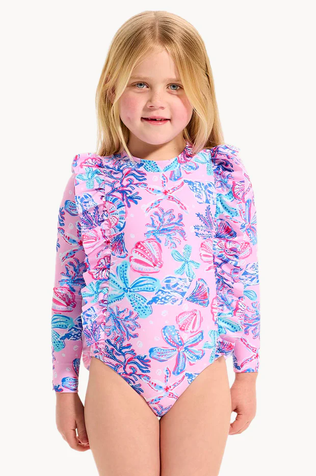 Girls Coral Sea Frill Sunsuit - Image 2