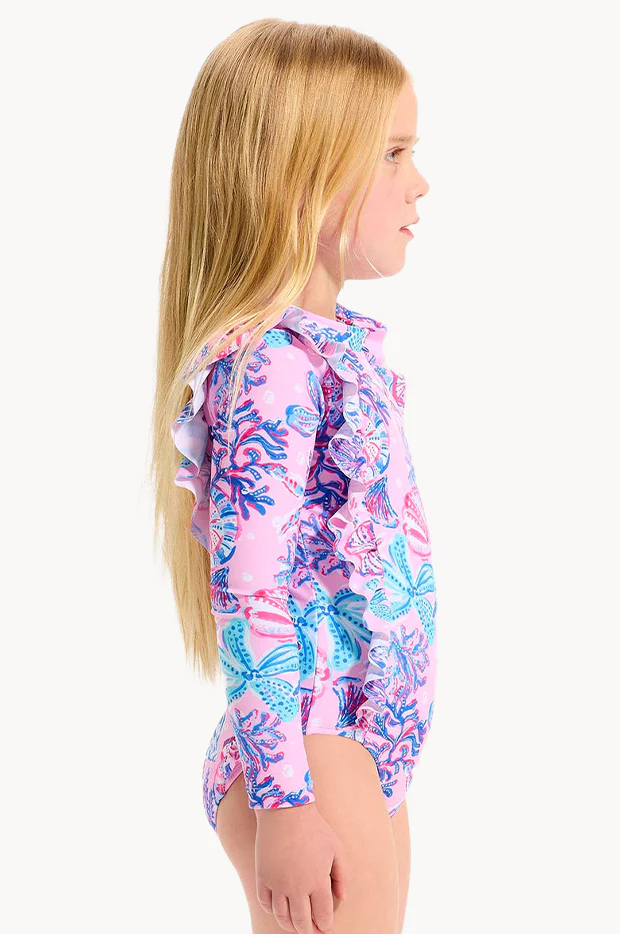 Girls Coral Sea Frill Sunsuit - Image 4