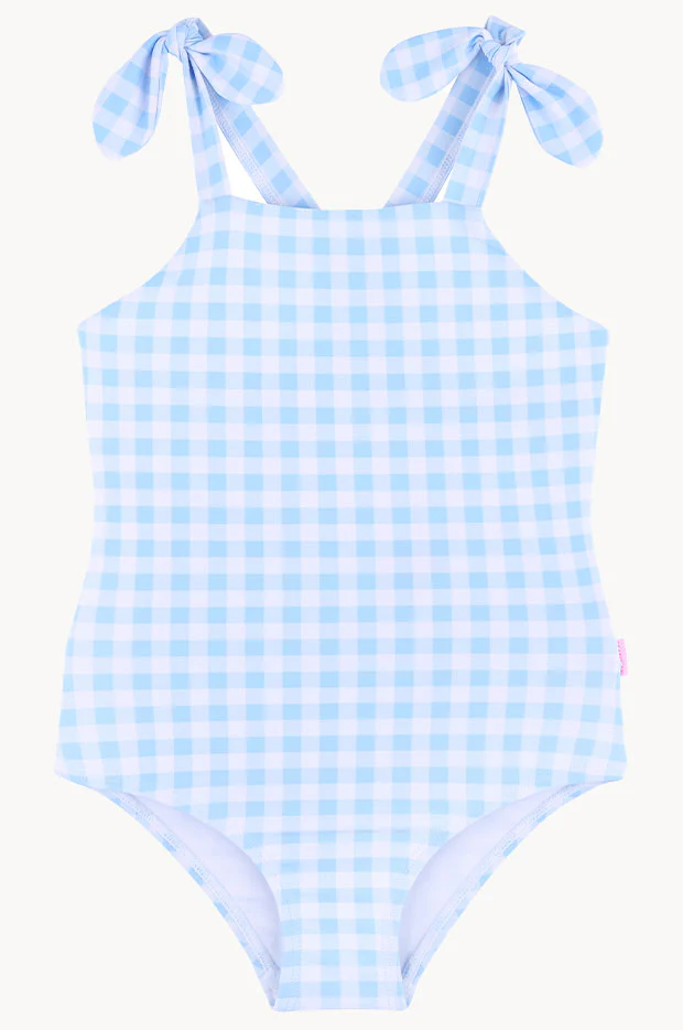 Girls Gingham Bow One Piece