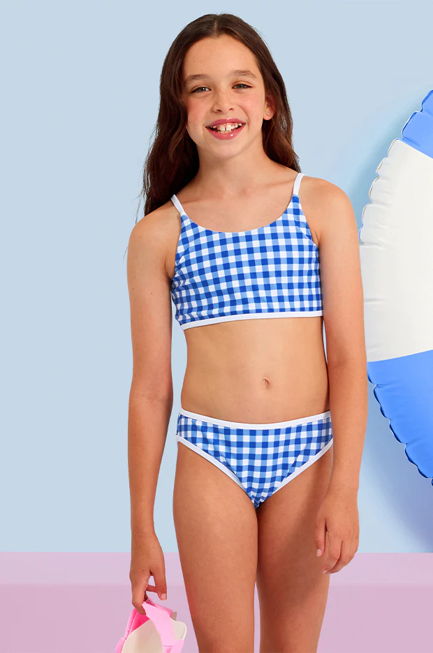 Girls Gingham Crop Set