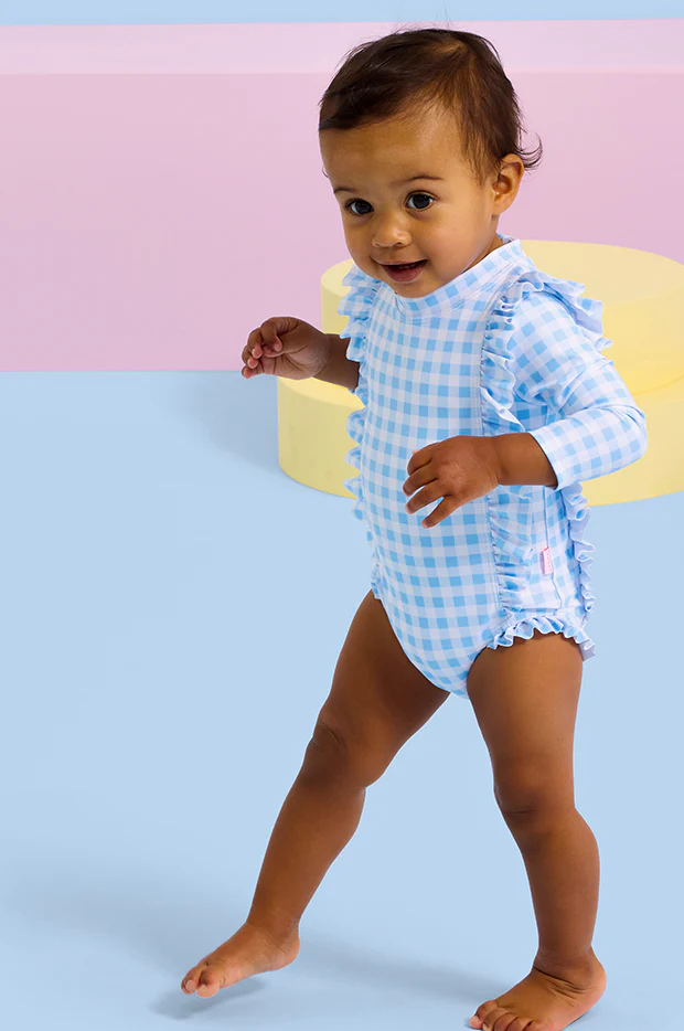 Girls Gingham Frill Sunsuit - Image 3