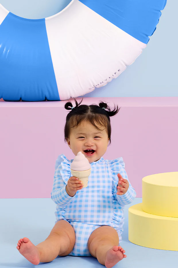 Girls Gingham Frill Sunsuit - Image 5