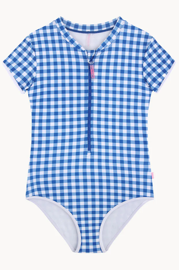 Girls Gingham Short Sleeve Sunsuit - Image 2