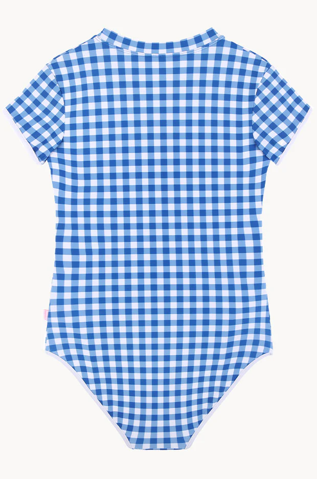 Girls Gingham Short Sleeve Sunsuit - Image 3