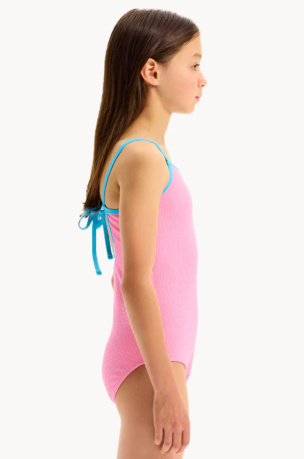 Girls Textured Contrast One Piece - Image 3