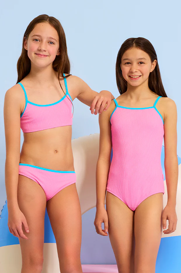 Girls Textured Contrast One Piece - Image 5