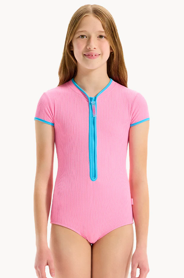 Girls Textured Contrast Sunsuit - Image 2