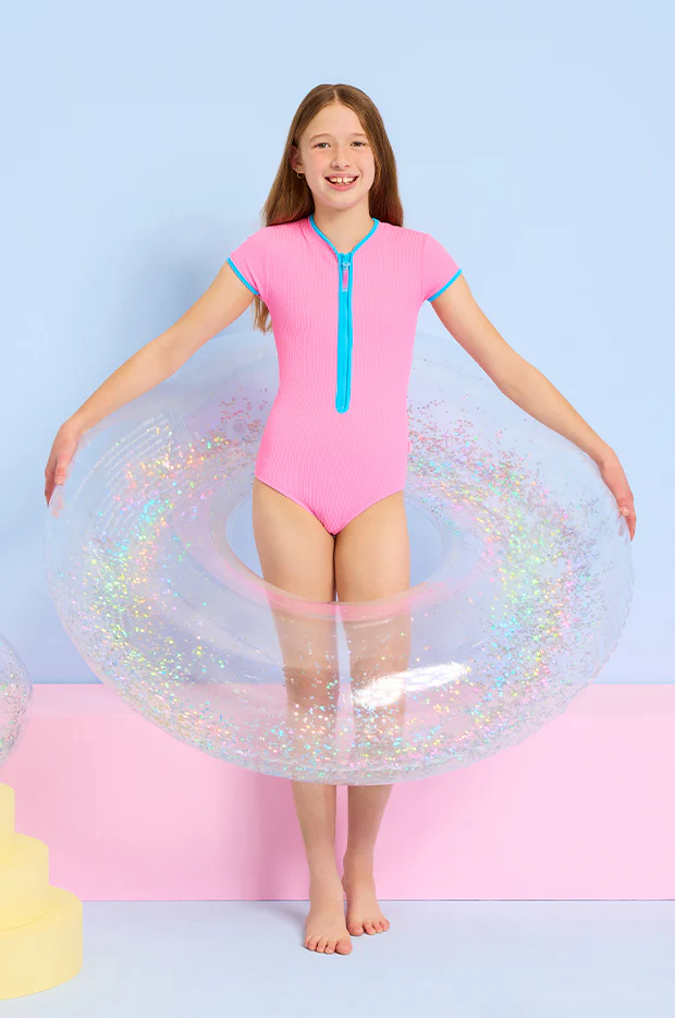 Girls Textured Contrast Sunsuit - Image 5