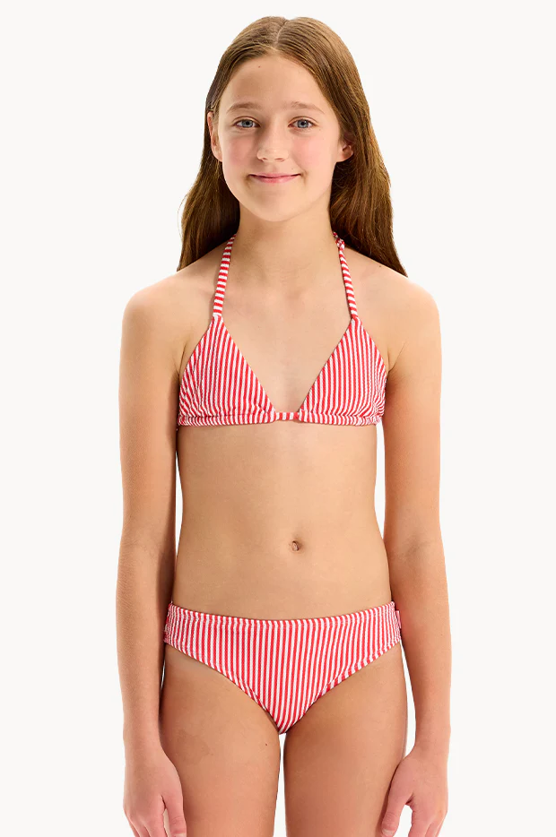 Girls Textured Stripe Tri Set