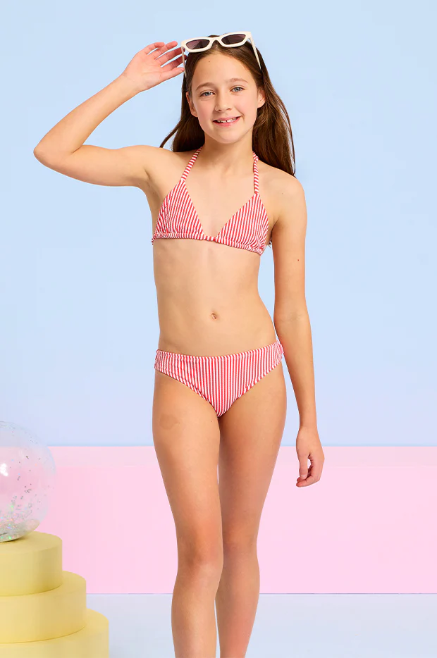Girls Textured Stripe Tri Set - Image 3