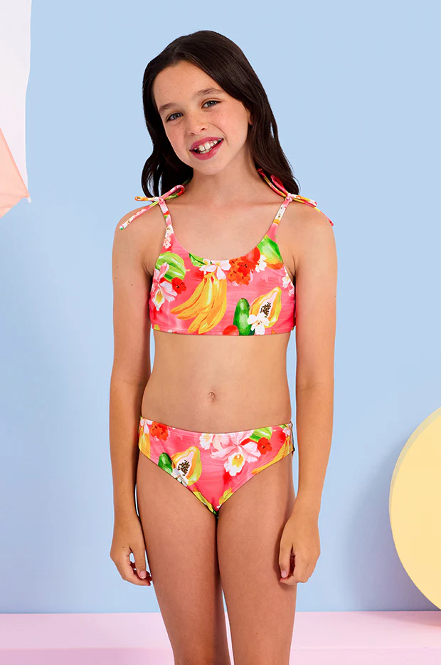 Girls Tropique Tie Crop Set - Image 4