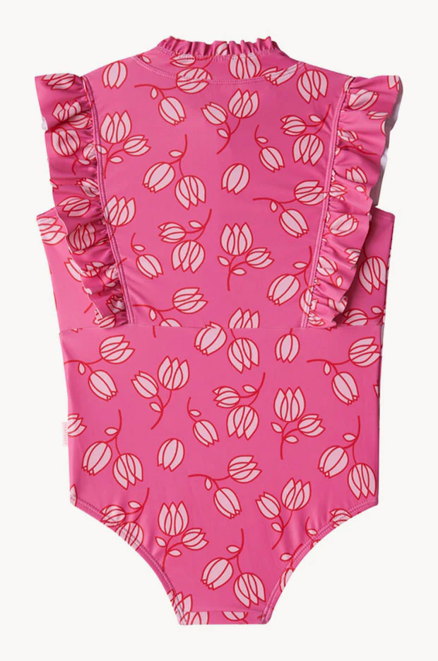 Girls Valencia High Neck Ruffle One Piece - Image 2