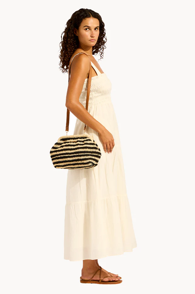 Raffia Stripe Pouch Bag - Image 2