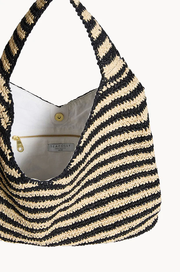 Raffia Stripe Tote Bag - Image 2