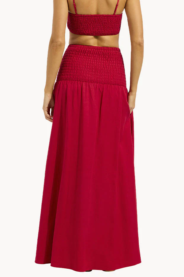 Shirred Waist Midi Skirt - Image 2
