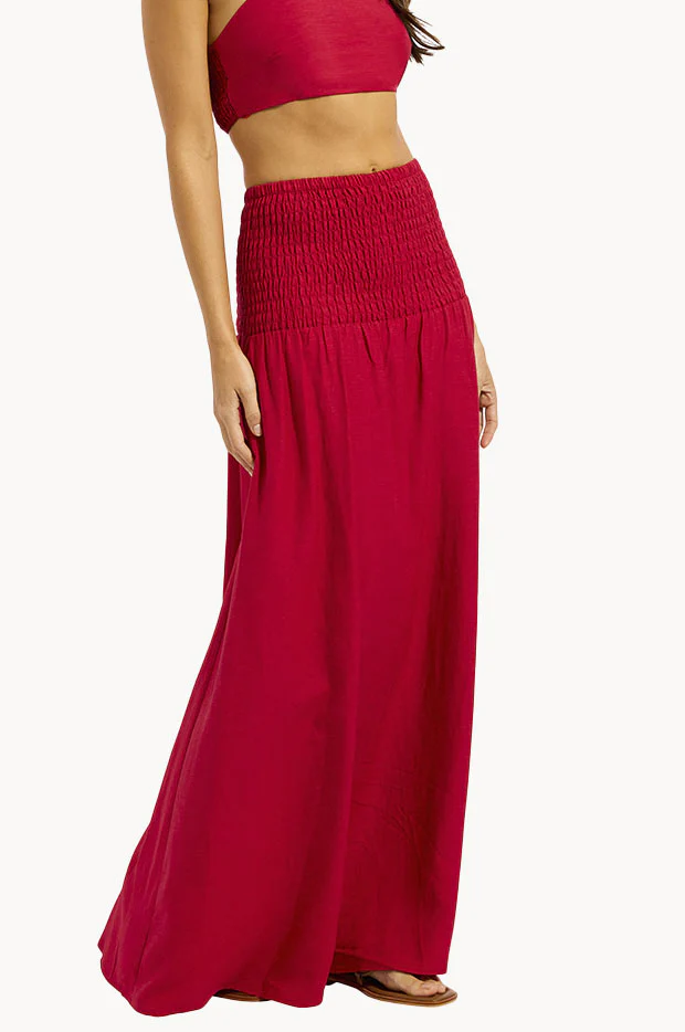 Shirred Waist Midi Skirt - Image 3