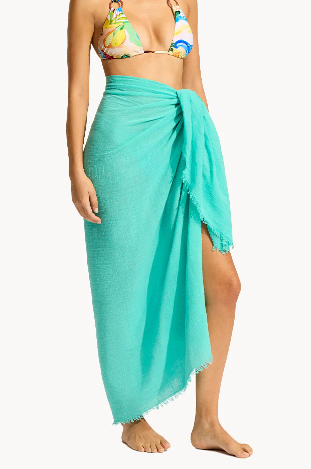 Textured Cotton Beach Wrap - Image 2