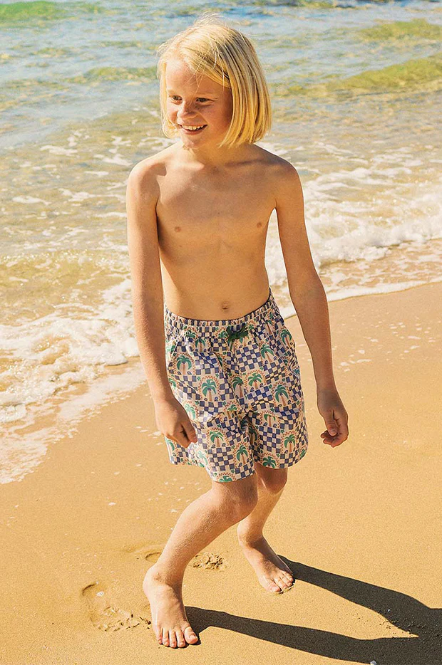 Boys Palm Check Party Everyday Short - Image 4