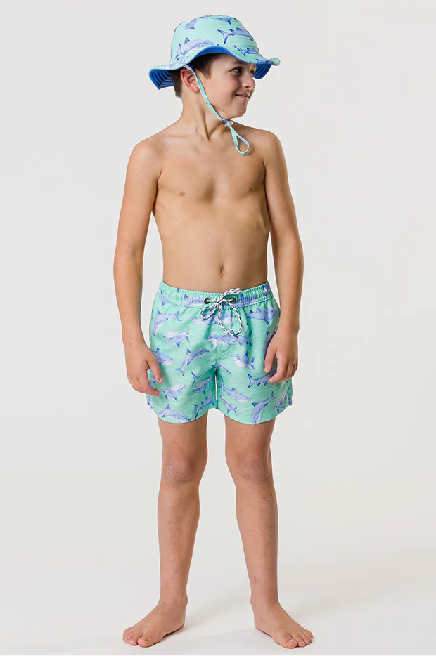 Boys Minty Shark Boardshort