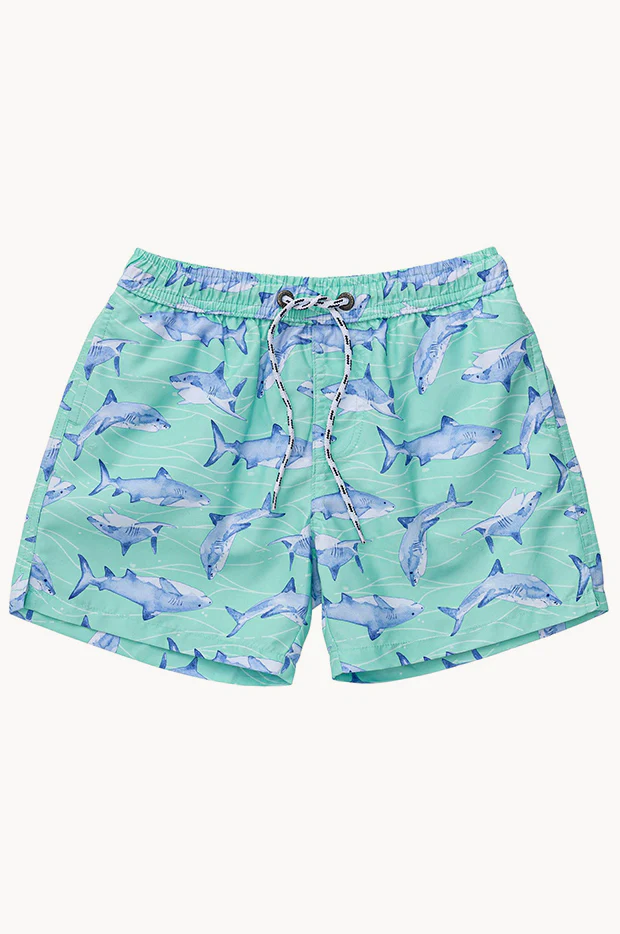 Boys Minty Shark Boardshort - Image 2