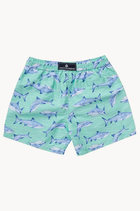Boys Minty Shark Boardshort - Image 3