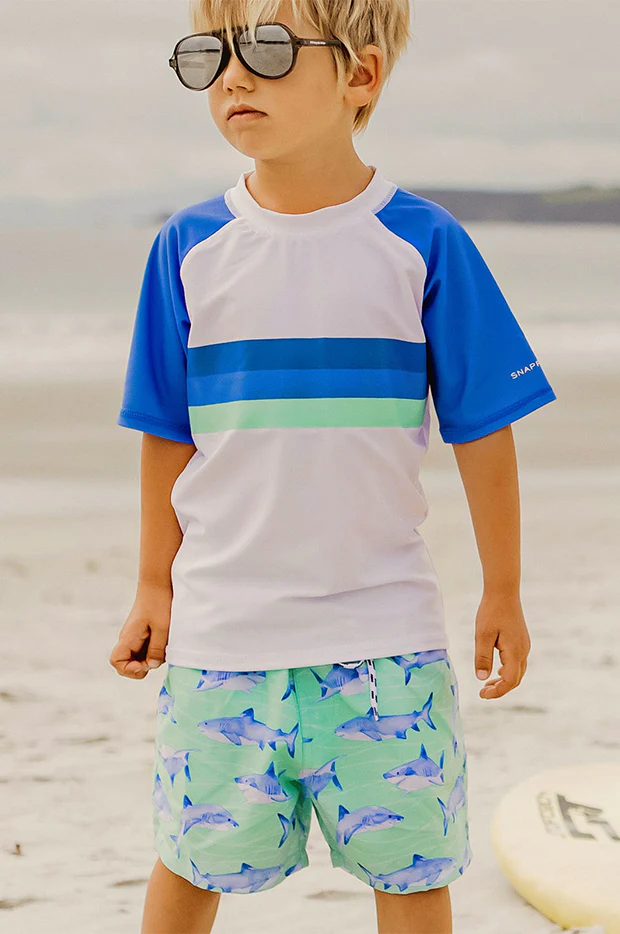 Boys Minty Shark Boardshort - Image 4