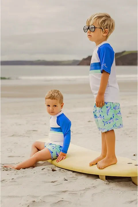 Boys Minty Shark Boardshort - Image 5