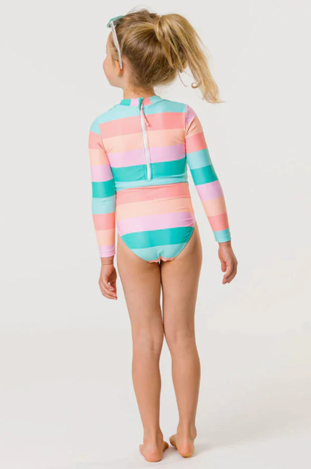 Girls Sunset Stripe Sunsuit - Image 2
