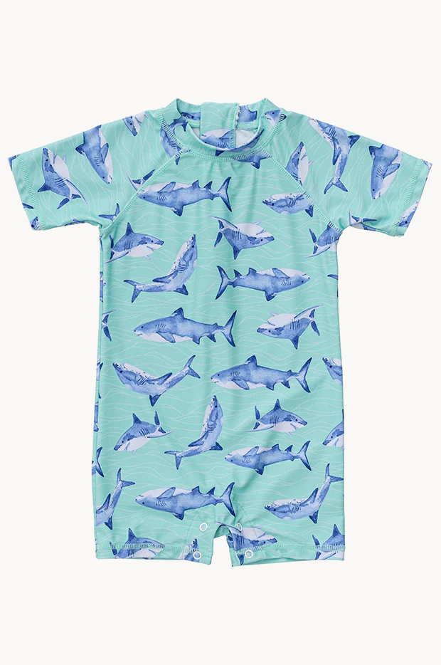 Toddler Boys Shark Short Sleeve Sunsuit - Image 3