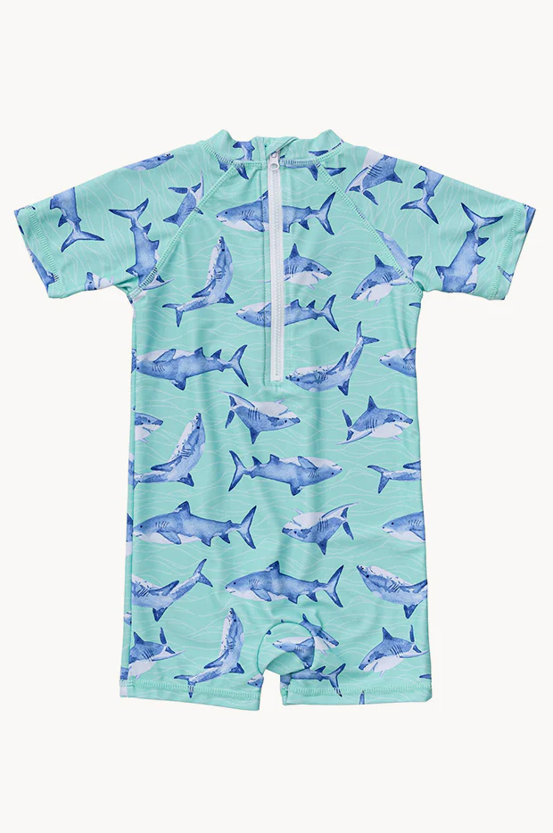 Toddler Boys Shark Short Sleeve Sunsuit - Image 4
