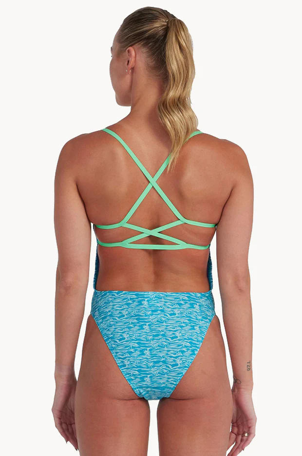 Allover Digital Lattice Back One Piece - Image 2