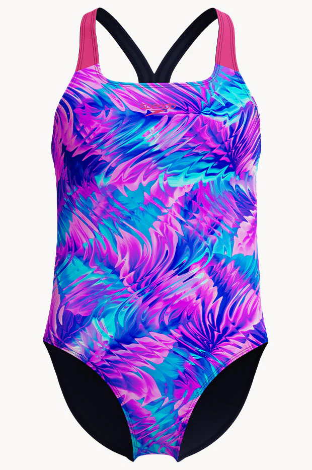 Girls Allover Print Powerback One Piece