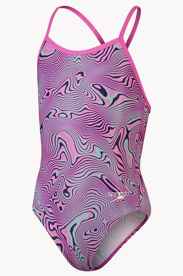 Girls Allover V Back One Piece