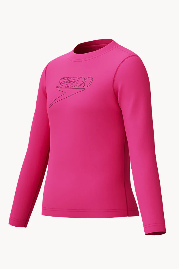 Girls Classic Logo Long Sleeve Suntop - Image 3