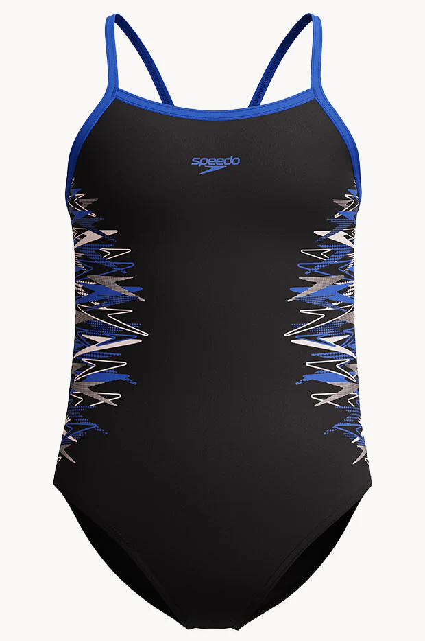 Girls Duo Logo Placement Thinstrap Muscleback One Piece