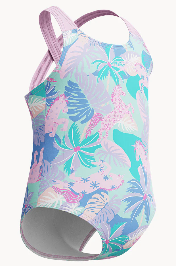 Girls Print Cross Back One Piece - Image 3