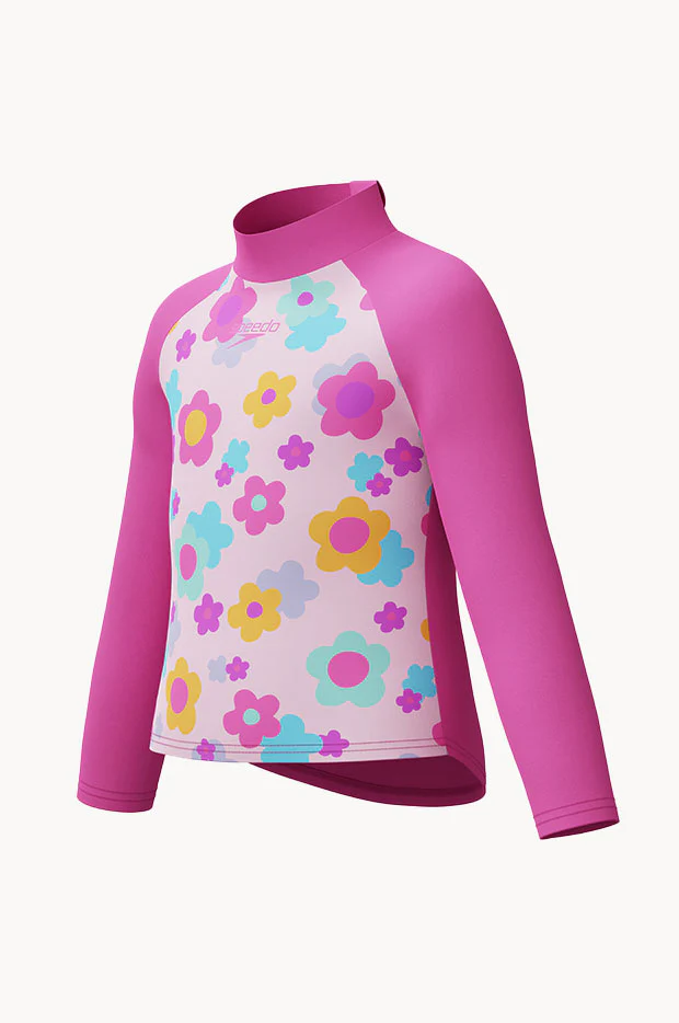 Girls Print Long Sleeve Suntop - Image 3